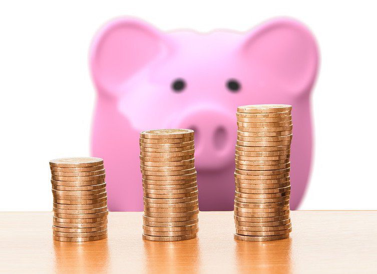 piggy bank with coins